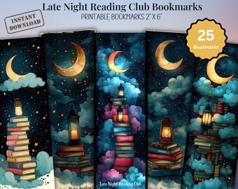 Marcapáginas para el Club de Lectura Nocturno: Diseños imprimibles de ensueño (descarga digital)