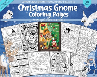 Christmas Gnome Coloring Pages - 40 Holiday Printable Designs (PDF)