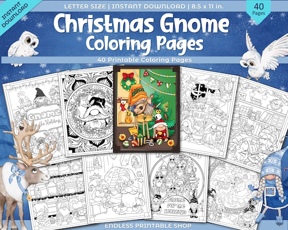 Christmas Gnome Coloring Pages - 40 Holiday Printable Designs (PDF)