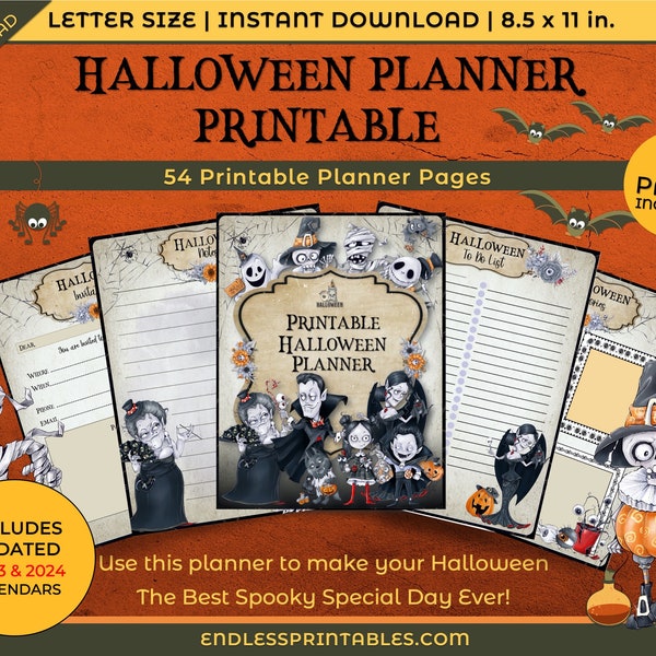 Halloween Planner Printable | Halloween Party Planning | Decorations | October Calendar Planner | Party Organizer | INSTANT DOWNLOAD | PDF