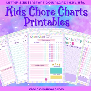 Kids Chore Chart Printable | Chore Chart for Kids | Responsibility Chart | Chore Chart Printable Pdf | Kids Schedule | Instant Download