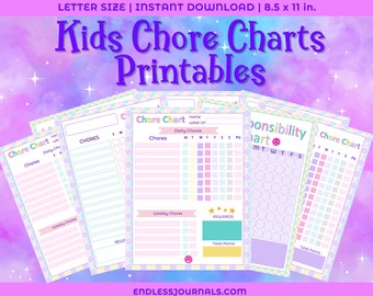 Kids Chore Chart Printable | Chore Chart for Kids | Responsibility Chart | Chore Chart Printable Pdf | Kids Schedule | Instant Download