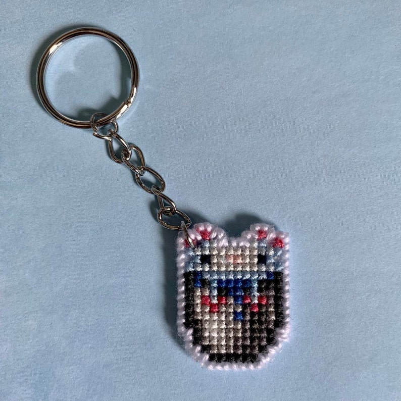 Minecraft Bucket of Axolotl Cross Stitch Keychain Etsy Canada