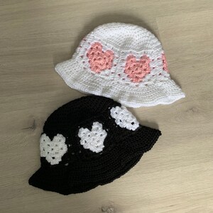 Crochet Heart Bucket Hat (Made to Order)