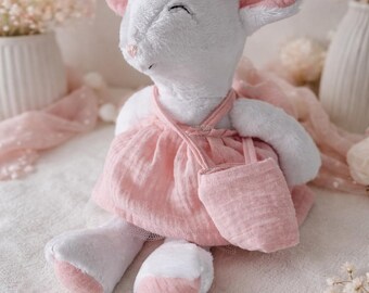 Baby Tooth Mouse Plush Toy / Personalized Handmade French Plush Toy / Gift Idea for a Newborn, Christmas, or Birthday