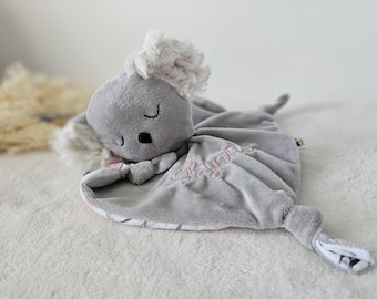 Handmade personalized koala baby comforter made in France / Double gauze animal comforter / Personalized baby gift idea
