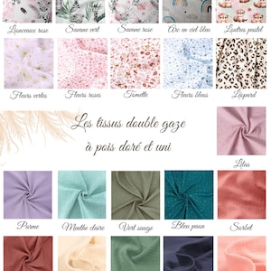 Handmade personalized baby goose comforter made in France / Double gauze animal comforter / Personalized baby gift idea / Name embroidery image 10