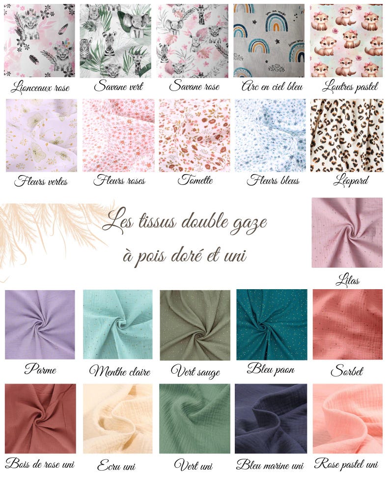 Handmade personalized baby goose comforter made in France / Double gauze animal comforter / Personalized baby gift idea / Name embroidery image 10