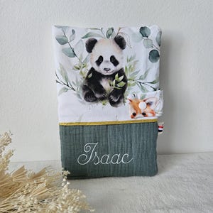 Protège carnet de sante bébé double gaze personnalisé fait main en France / cadeau de naissance / accessoires bébé