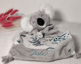 Doudou bébé Koala personnalisé 100% fait main en France / Doudou personnalisable