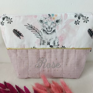 Pochette de toilette bébé personnalisé 100% fait main en France / idée cadeau / cadeau de naissance personnalisé image 5