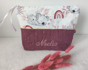 Pochette de toilette bébé personnalisé 100% fait main en France / idée cadeau / cadeau de naissance personnalisé