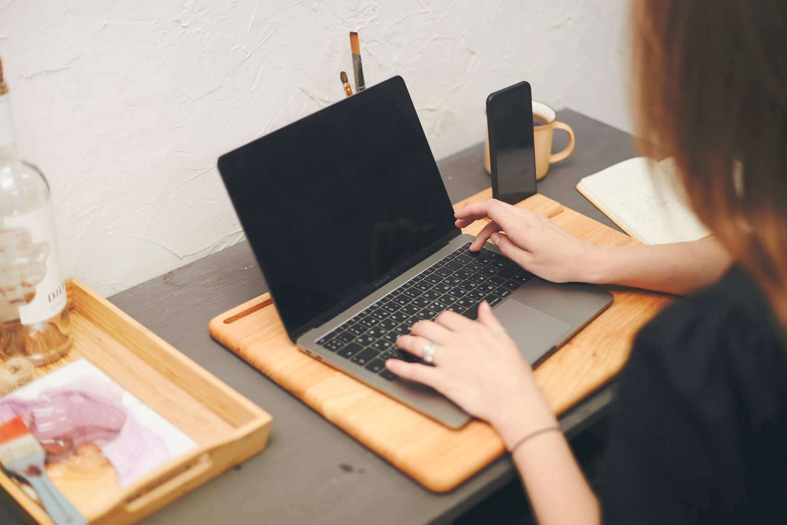 Wood laptop organizer work from home laptop desk laptop Etsy
