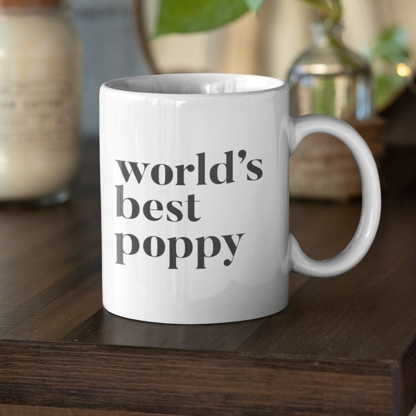 Meilleure tasse à café au pavot au monde | Idée cadeau d’anniversaire poppy pour Poppy | Nouveau mug de coquelicot | Une tasse de coquelicot minimale pour le meilleur coquelicot de tous les temps