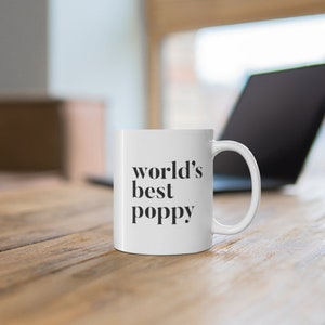 Meilleure tasse à café au pavot au monde Idée cadeau danniversaire poppy pour Poppy Nouveau mug de coquelicot Une tasse de coquelicot minimale pour le meilleur coquelicot de tous les temps image 5