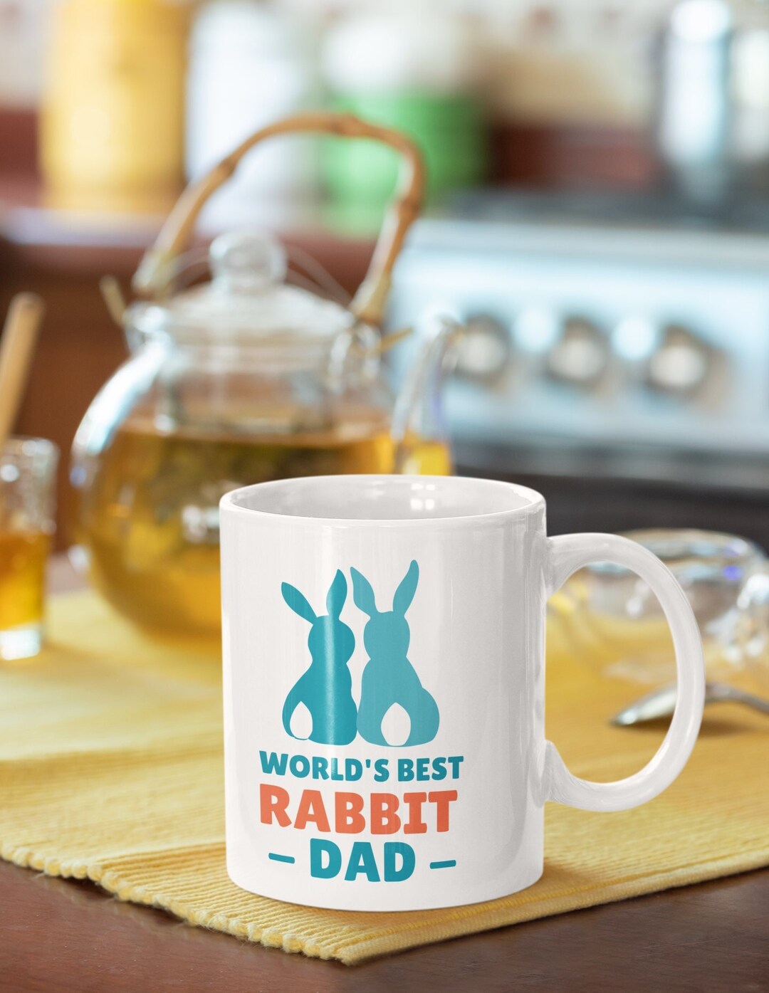 Rabbit Coffee Mug Ceramic, Rabbit Dad Mom Mug, Bunny Mug, Mug For Men –  Miette And Company