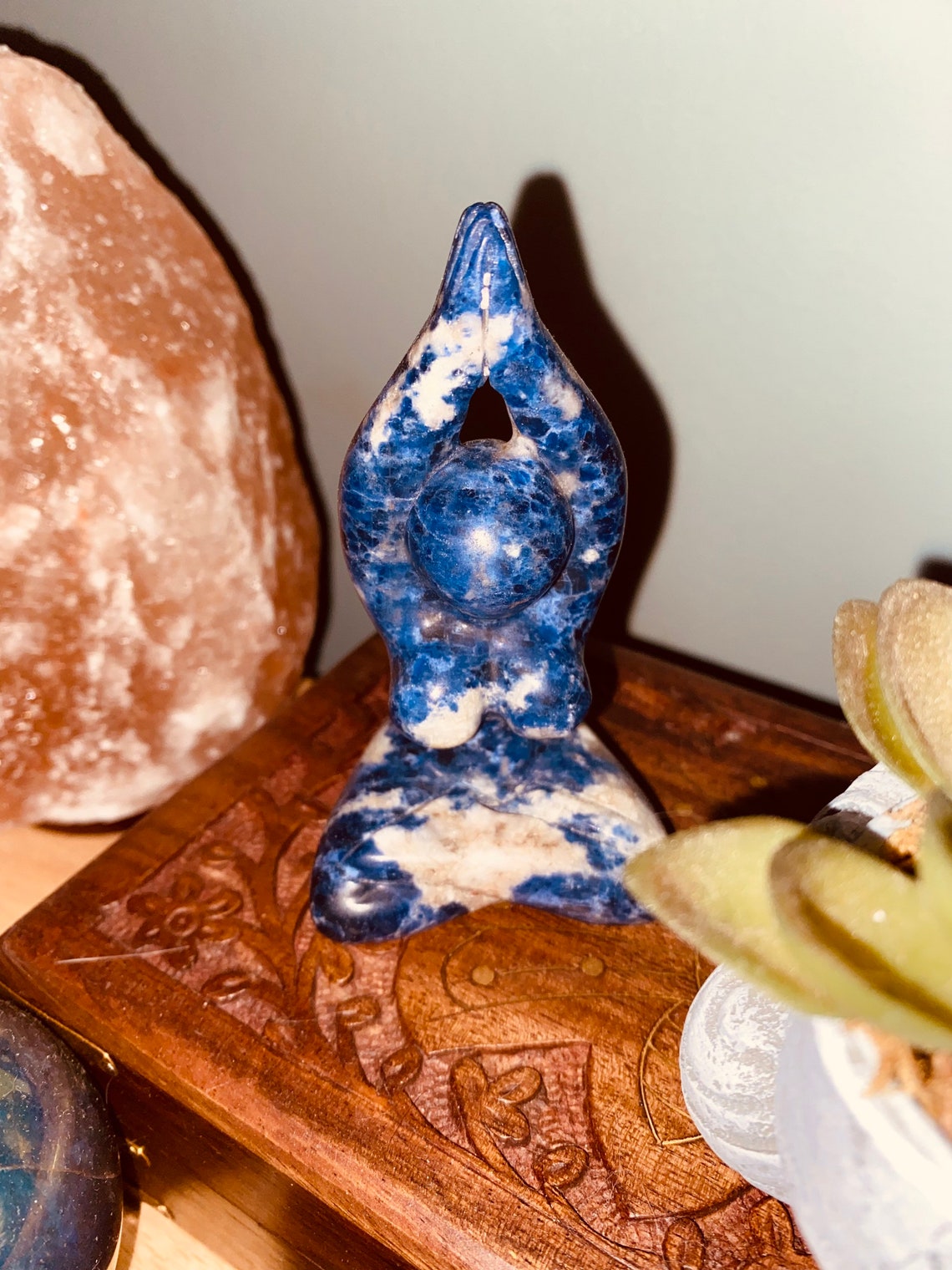 Sodalite crystal goddess figurine carving reiki healing Etsy