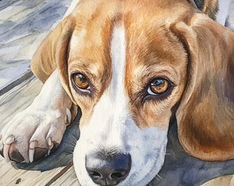 Custom Watercolor Pet Portrait, Dog Portrait From Photo, Hand Painted Pet Portrait, Pet Painting, Custom dog portrait, Christmas Pet Gift