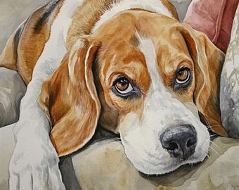 Custom Watercolor Pet Portrait, Dog Portrait From Photo, Hand Painted Pet Portrait, Pet Painting, Custom dog portrait, Christmas Pet Gift