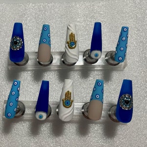 Blue Evil Eye Press On Nails | Fake Nails | Glue On Nails | Stick On Nails