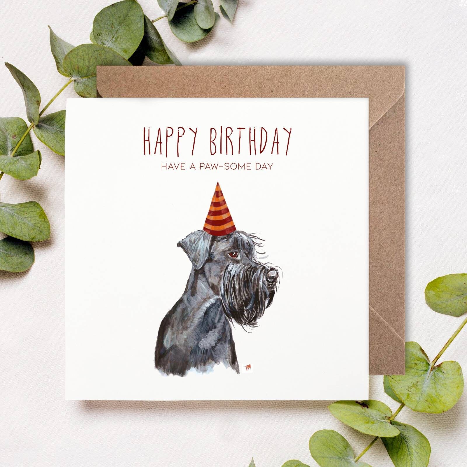 Giant Schnauzer Happy Birthday Card Etsy