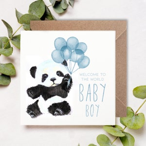 Panda Baby Boy Card