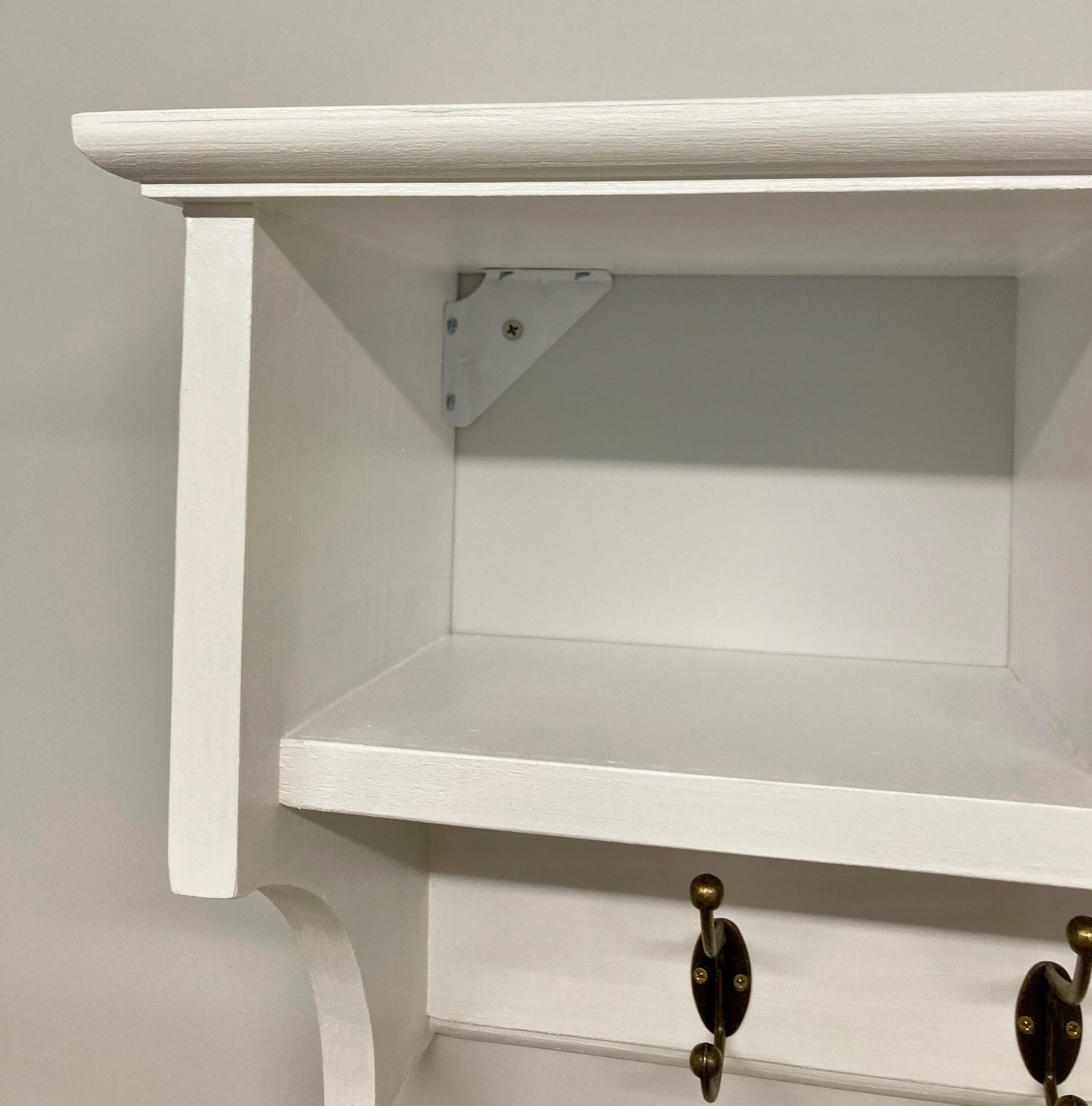 Wall mounted coat hooks with shelf and 2 storage baskets. Etsy