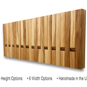 Solid Oak Flip Hook Rack: Modern Wall Mounted Coat, Hat, and Bag Organizer