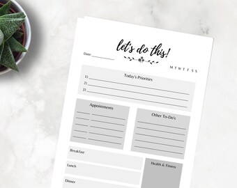 Simple Daily To-Do List, Printable To-Do List