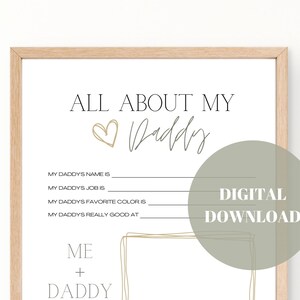 Fathers Day Printable Questionnaire / Fathers Day Gift / All About My ...