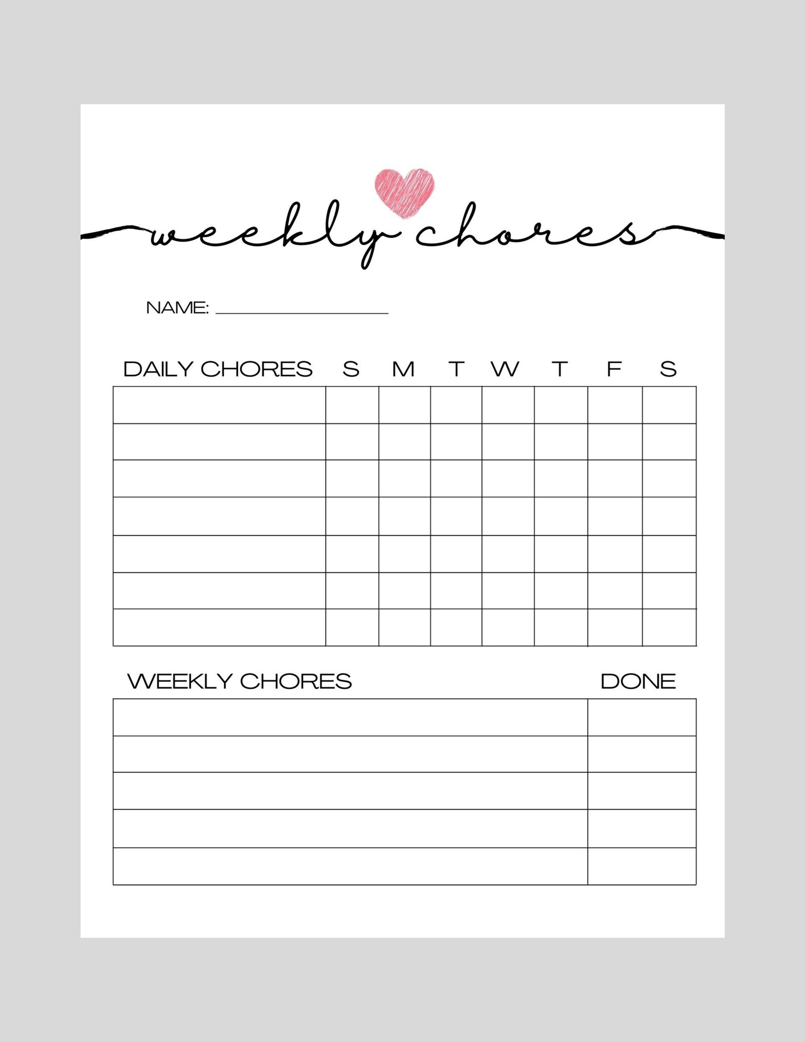 Daily Responsibilities Chore Chart, Printable Daily Routine, Kids Daily ...