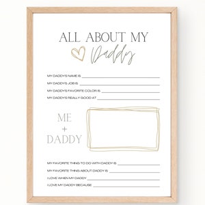 Fathers Day Printable Questionnaire / Fathers Day Gift / All About My ...