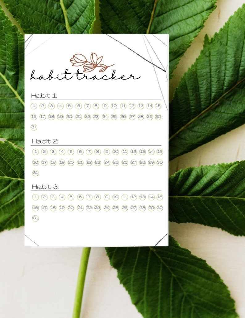 Printable Boho Daily Habit Tracker, Initiative Tracker, Digital ...