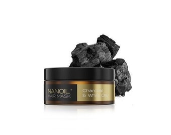 Nanoil Charcoal & White Clay Hair Mask - Hair Mask, 300 ml, Professional Hair Care, Deep Hair Scalp Cleansing, Balance, Reconstruction