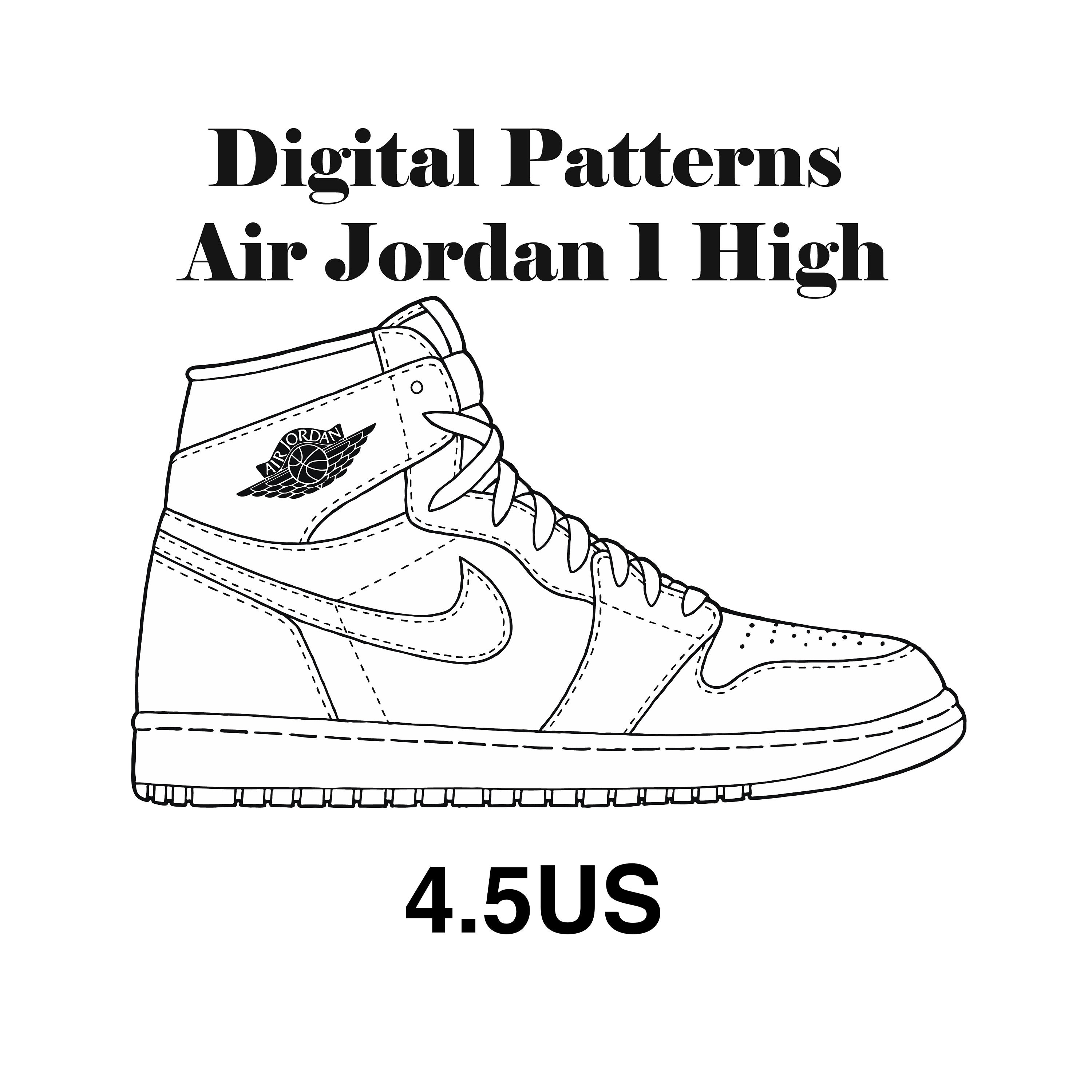 Air Jordan 1 High 4.5US Patterns Digital Etsy