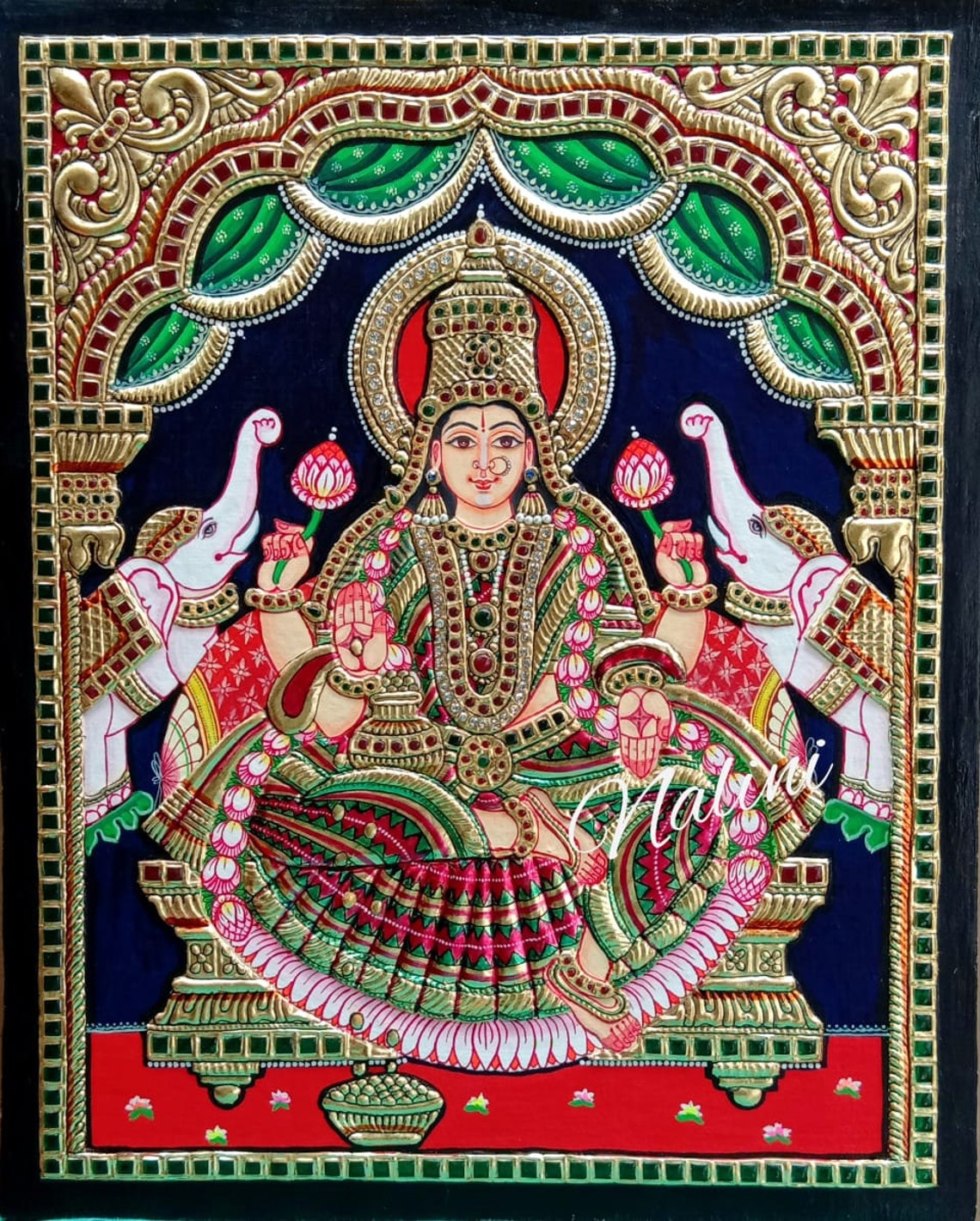 Lakshmi Tanjore Painting Etsy Canada