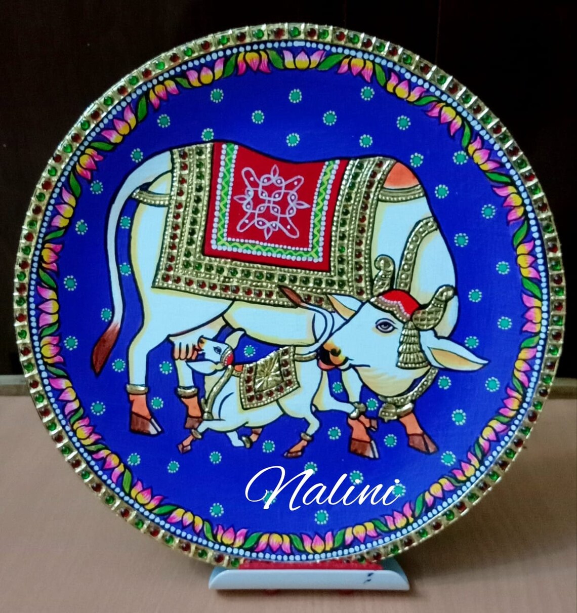 Pichwai plate painting / Wall plate Etsy