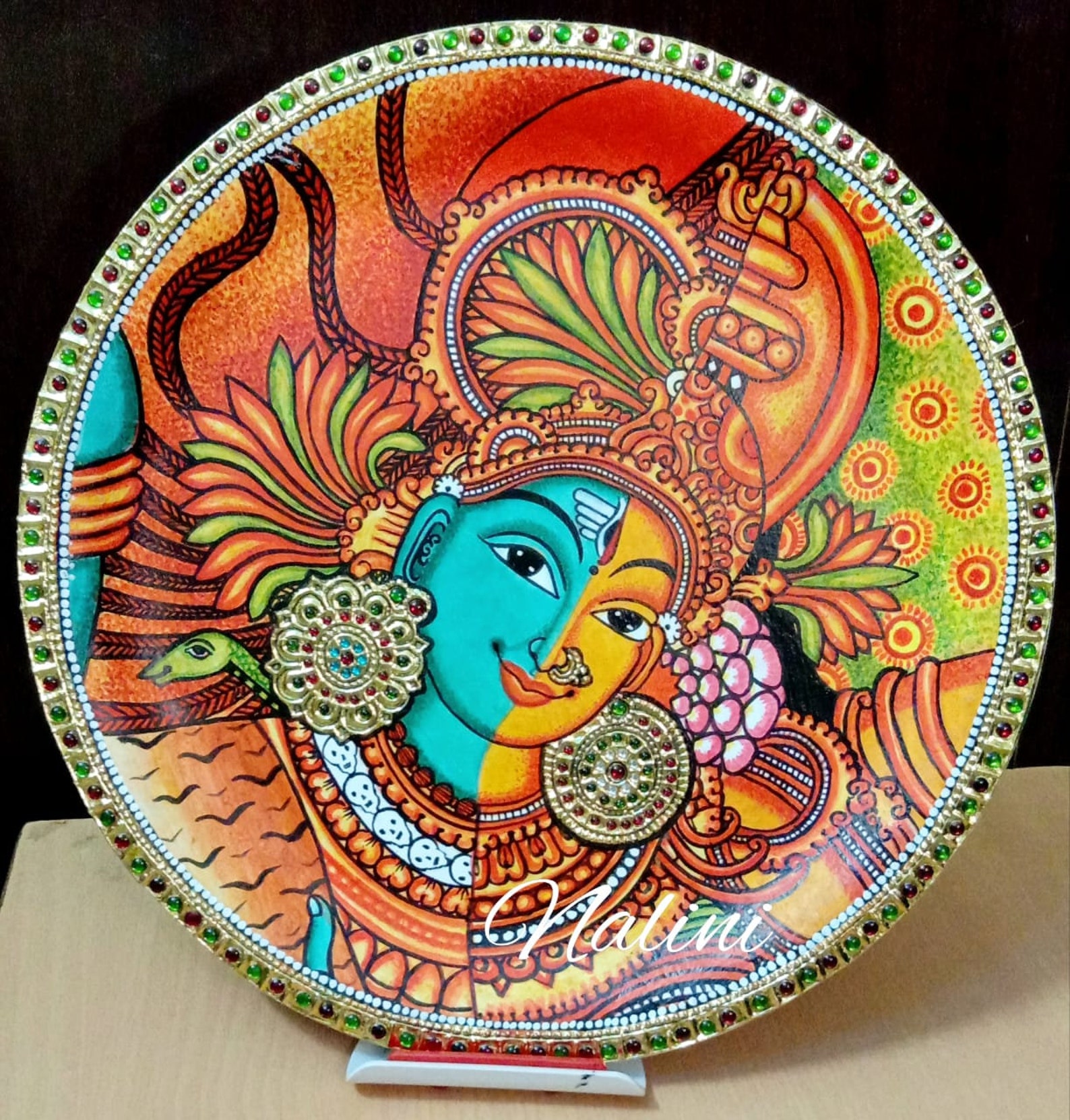 Kerala mural plate painting /wall plate Etsy