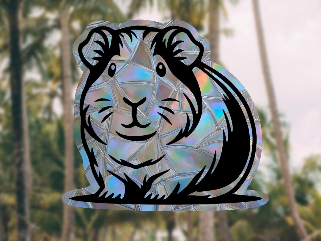 Guinea Pig Decal for Window, Rainbow Maker Suncatcher Window Cling