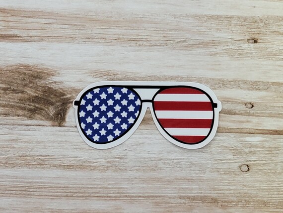American Flag Sunglasses American Flag Sticker Patriotic | Etsy