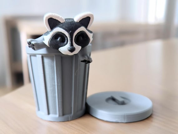 Racoon fidget toy, desk buddy, mini 3d animal, trash panda gift for women, Easter basket stuffer, woodland decor for office, grad gift for