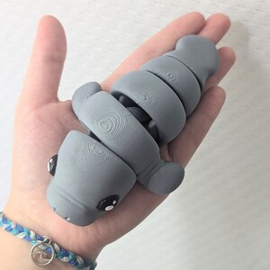 Manatee fidget toy, desk pet mini 3d animal, manatee gifts for women, Easter basket stuffers for teens, grad gift for daughter, flexi animal image 4