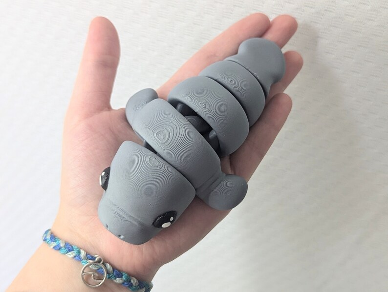 Manatee fidget toy, desk pet mini 3d animal, manatee gifts for women, Easter basket stuffers for teens, grad gift for daughter, flexi animal image 4