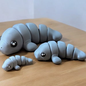 Manatee fidget toy, desk pet mini 3d animal, manatee gifts for women, Easter basket stuffers for teens, grad gift for daughter, flexi animal image 1