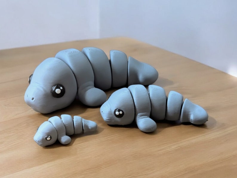 Manatee fidget toy, desk pet mini 3d animal, manatee gifts for women, Easter basket stuffers for teens, grad gift for daughter, flexi animal image 1