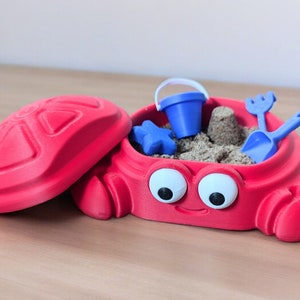 Crab sandbox with lid, zen garden desk decor for women, coastal decor for home office, white elephant gift for adult, stocking stuffer for