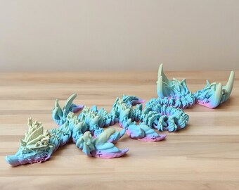 Coral dragon fidget toy, desk pet mini 3d animal, dragon gifts for women, ocean decor for office, Easter basket stuffer for teen, grad gift