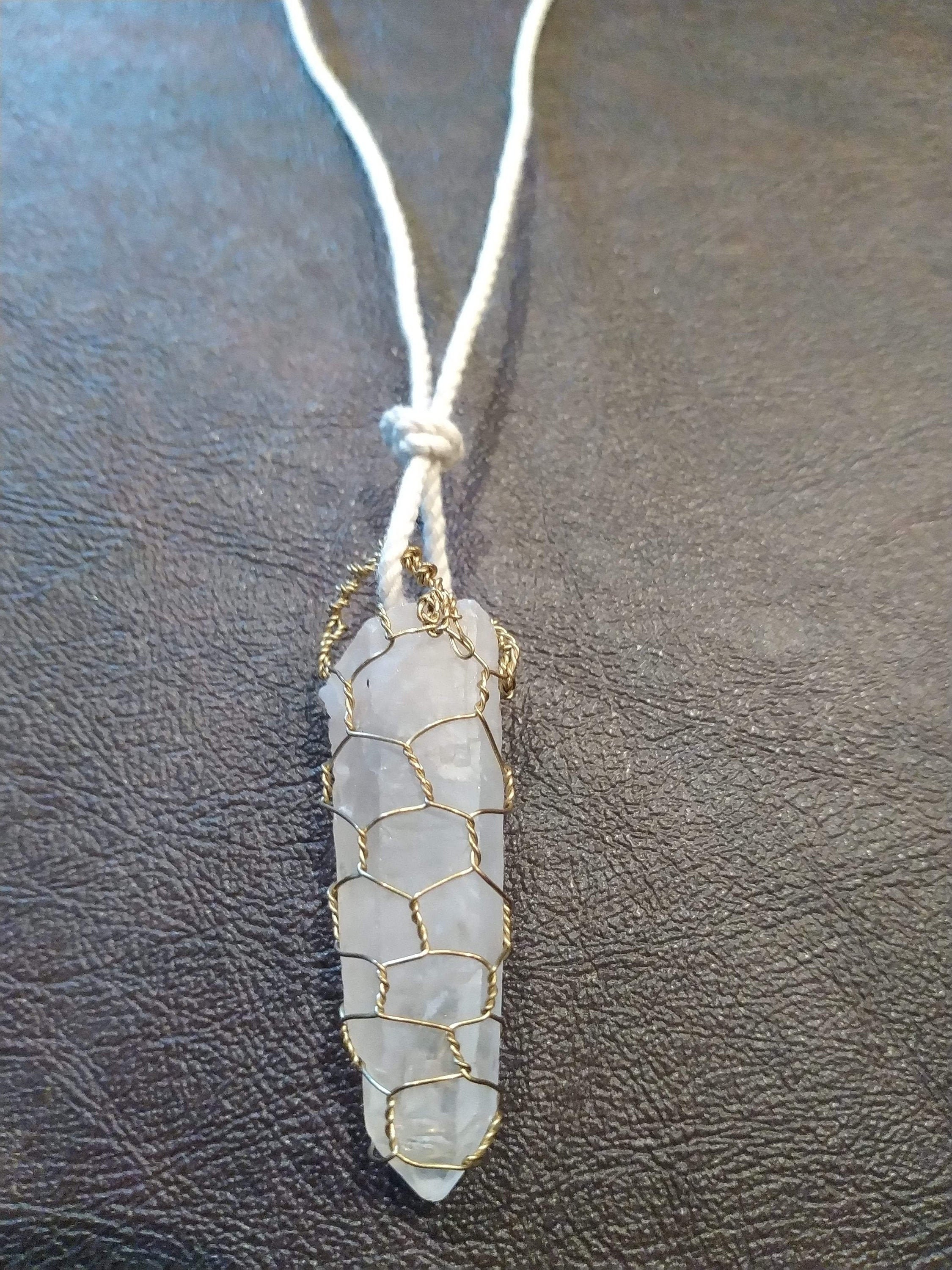 Handmade Wirewrapped Crystal Necklace Etsy