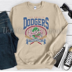 UNISEX LA Vintage WS Crew Neck Baseball Blue 2024 Champions Merch Merchandise Spring Training Fanfest Opening Day