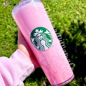 Strawberry Starbucks Pink Drink Snow Globe Venti 24oz Tumbler Cup Mug Gift